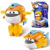 Super Wings Transforming aeroplano Supercharged Taki, altezza circa 5,08 cm/2 in, Figura d'azione 2 in 1, aeroplano giocattolo e figura robotica per bambini e bambine a partire da 3 anni