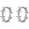 SUGARKITTEN LONDON Rodio Su Argento Sterling Contorto Spina Branch Barb Filo a Cerchio Cerchietto Unisex Orecchini