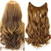 TESS Extension Capelli Veri Filo Invisibile 50 cm, Marrone medio/Marrone Capelli Finti Ondulato g Extension Capelli Un Pezzo