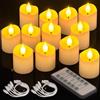 PChero Tea Light Candele Led, 12 Pezzi Candele Tealight Luci a Led Batteria Natalizie Decorative Finte Piccolo Elettriche Effetto Reale Per Halloween Natale Decorazioni Casa