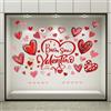 DPKOW Decorazioni Vetrine Buon San Valentino Vetrofania Adesivi Finestre Vetrina Sticker San Valentino Cuore Rosso Adesivi Decalcomanie Finestre Addobbi Vetri