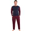 CityComfort Lungo Pigiama Uomo Set, Adulti Adolescenti Morbido 2 Pezzi Pigiama Caldo (Nero/Carbone, 3XL)