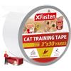 XFasten Anti-Scratch Cat Training Tape, 3-Inches x 30-Yards - Door, Couch, Furniture and Leather Scratch Guard Protector Tape for Cats and Pets