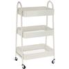 WELL HOME MOBILIARIO & DECORACIÓN Well Home Carrello da cucina bianco con 3 cesti e ruote H.79,5 cm