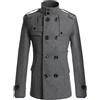 Tdvcpmkk Cappotto doppiopetto da uomo in misto lana BUKiness Slim giacca a vento, grigio, XL