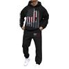 Generic Tuta da nuoto da uomo casual con stampa 3D con cappuccio e pantaloni da bodybuilder, Nero , XXL