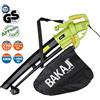 BAKAJI Aspiratore per foglie Trituratore e Soffiatore Elettrico 3000W Aspirafoglie 3in1