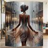 BAKAJI Paravento Separé 4 Pannelli Struttura Legno Stampa La ballerina 180 x 161 cm