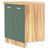 Shally Dogan Mobile Base per Cucina Componibile in Legno Colore Verde con 2 Ante 2 Scomparti