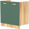 Shally Dogan Mobile Sottolavello Cucina Componibile Mobiletto Legno Colore Verde con 2 Ante