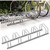 BAKAJI Parcheggio Porta Bici 5 Posti Stand Cavalletto Rastrelliera Bicicletta Acciaio