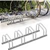 BAKAJI Parcheggio 4 Posti Porta Bici Stand Rastrelliera Cavalletto Biciclette Acciaio
