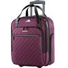 EMPSIGN Borsa a Rotelle da Cabina Sottosedile 16 Pollici, Bagaglio a Mano Leggero e Multifunzionale per Viaggi di Lavoro o Weekend, Valigetta con Ruote per Uomo e Donna, Borgogna