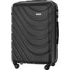 BARRENS Valigia media | Bagaglio da stiva | 67x46x26 cm | 63 L | Valigia da viaggio Cipher Lock | Ruote 4x360 | Custodia rigida | Compatibile con le compagnie aeree | Nero