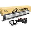 PICAA Faro da lavoro a LED, 22 pollici, 270 W, curvato, 12 V, con telecomando, cablaggio a tre file, luce supplementare, per SUV Offroad, ATV, UTV, trattore, 4 x 4 auto