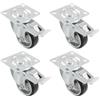 Amig - Set 4 Ruote con Freno per Mobili | Ø 125 mm | Ruote Girevoli con Piastra di Montaggio | Peso Massimo 120 Kg | Per Spostare Mobili Pesanti | Cuscinetti a Rulli | Nucleo Metallico | Gomma Nera