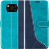 Mulbess Custodia per Xiaomi Poco X3 PRO / X3 NFC 5G, Cover Magnetica Flip con Chiusura, Fessura Carte Portafoglio, Portacellulare Protezione, Elegante Blu Mint