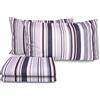 zer0bed Set Lenzuola Matrimoniali In Cotone Fantasia Righe, Made In Italy, Lenzuolo Sopra + Lenzuolo con Angoli + Coppia Federa, 100% Cotone, Indaco