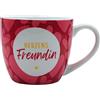 Dekohelden24 Tazza XXL - Maxi - Tazza da caffè - Tazza da caffè - Tazza da caffè - motivo: Amica del cuore in rosa, dimensioni: 9,2 x 10,5 cm, capacità 400 ml, lavabile in lavastoviglie.