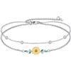 YFN Bracciale in argento Sterling con fase, tulipano, gatto, luna, stella, farfalla, rosette, fratello, gioiello per la festa della mamma, normale, Argento sterling, Non pietra preziosa