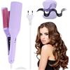 KQWVZ Piastra Onde Per Capelli, 32mm Piastra Onde Larghe, Piastra Capelli Onde Larghe con 4 Temperatura, Piastra Capelli Ondulati, Riscaldamento Rapido Piastra Beach Waves per Capelli Lunghi (Viola)