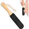 MEKEET 1 pietra pomice per piedi in carburo pomice nero materiale di pietra del piede esfoliante pedicure scrubber con manico in legno rimuovere la pelle morta dura callo e piedi secchi screpolati sotto la