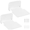 SHACHENH Mini Mensole da Parete Bianche, Set di 2 Mensole Galleggianti in Metallo, Libreria Invisibile Bianca per Pareti, Decorazione per Bagno, Soggiorno, Camera da Letto, Ufficio