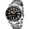 LACZ DENTON BENYAR Orologi automatici da uomo Orologio da polso di lusso in acciaio inox per gli uomini impermeabile luminoso a carica automatica orologio da polso business analogico (5179 Nero)