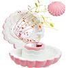 MEIYAXINWIN Conchiglie Carillon, Bambini Carillon con Piccolo Specchio Ragazze Scatola Musicale con Ballerina Scatola Portagioie con Melodia Music Box Regalo di Compleanno per Ragazze (Rosa)