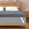 BedStory 10CM Topper Matrimoniale 180x200CM,Topper Memory Foam, Materasso Topper con infuso di Carbone di Bambù, Coprimaterasso con Rivestimento rimovibile e lavabile, Correttore Materasso