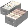 ENUMAIL Contenitori senza Coperchio con Manici,41x25x16.5cm,Grigio,2 Pezzi | Scatole Portaoggetti in Tessuto Pieghevoli,Cubo di Stoccaggio con Supporto di Tavola PP,Organizer per Cassetti Lavabile