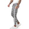 GINGTTO Pantaloni Uomo Chino Skinny Fit Scacchi Casual Slim Tessuto Elasticizzato Stretch Grigio 30W/30L