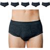 SES Ringel - Slip da uomo a costine sottili, confezione da 5 pezzi, S-4XL, in cotone/mutande da uomo, classico, comodi e traspiranti/a costine sottili, con vita morbida e apertura, antracite., XXL