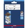 Bosch EXPERT W480 Web - 10 fogli abrasivi a mano 1/4 (per legno duro, colore su legno, Ø 115 x 140 mm, grana 120, accessori professionali per levigatura a mano)