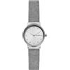 Skagen Orologio Freja Lille da donna, Movimento al quarzo a due lancette con cinturino in acciaio inossidabile o in pelle, 26 mm, Tono argento e bianco