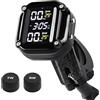 KAOLALI Motorcycle TPMS Sistema di monitoraggio della Pressione dei Pneumatici Wireless per motociclette con 2 sensori Esterni Display LCD e IP67 Impermeabile