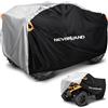 NEVERLAND Copertura ATV Quad XXXL - Quad 4 Ruote Protezione Telo Protettivo Argento in Poliestere 190T con Strisce Riflettenti Arancioni, Marcatura Anteriore e Sistema Antivento (256 x 110 x 120 cm)