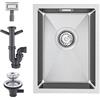 KEOKBON Lavello da cucina 30 x 40 cm, in acciaio inox 304, piccolo lavandino da cucina rettangolare con cestello e set di troppopieno, a partire da 40 pezzi