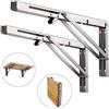 WMMADAY Console pieghevole professionale in acciaio inox, consolle da tavolo, supporto per scaffali e panche (500 mm, 2 pezzi)