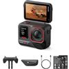 Insta360 Ace Pro 2 Pack Doppia Batteria - Telecamera d'azione impermeabile 8K co-progettata con Leica, sensore 1/1,3, Dual Chip di IA, qualità in bassa luce, audio avanzato, schermo apribile,
