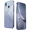 WBWONE Glitter Cover per Huawei P Smart 2019 / Honor 10 Lite, Bordo Elettroplaccato, Custodia Morbida con Adesivi Scintillio, Anti-Graffio Case - Blu