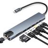 Coorle Hub USB 8 in1 di tipo C per laptop, adattatore multi-porta con USB-C, HDMI, USB 3.0, slot per schede Micro SD/SD
