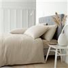 Catherine Lansfield Set copripiumino king size con federe, in cotone spazzolato, color crema