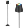 Briloner - Lampada da terra LED RGBW senza fili con touch, dimmerabile all'infinito, batteria ricaricabile e sorgente luminosa intercambiabile, altezza 133 cm, nero
