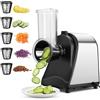 COOCHEER Taglia Verdure Elettrico 250W, Tagliaverdure Grattugia Multifunzione Affettaverdure con 5 Tamburi di Taglio in Acciaio Inox per una Preparazione e Facile di Frutta, Verdura e Formaggio
