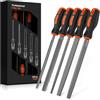 Aojsup Set di Lime e Raspe per Legno 5 Pezzi, Set di File di Metallo lnclude Raspa Semicircolare, Lime Piatte, Lime Semitonde, Lime Rotonde e Lime Triangolari, Adatto per Legno, Metallo etc.