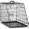 PawHut Trasportino per Cani in Metallo e PP, Gabbia per Cani a Trapezio per Auto con Maniglia, 77x47x55cm Nero