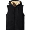 Generic Gilet da uomo foderato in pile Sherpa con cappuccio - Giacca invernale calda trapuntata senza maniche, con cappuccio isolante termico, gilet imbottito antivento impermeabile per uomo, per la stagione