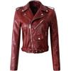 Generico Giacca Donna in Ecopelle Cappotto Corto da Moto Stampa Primavera Autunno Giacca Nera Donna Chiodo Ecopelle Donna Rosso Giacca Vera Pelle Donna Grigia