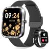 Fitnynxos Smartwatch Donna con Chiamata, 1,75 HD Orologio Smart Watch con 130+ Sport, Cardiofrequenzimetro, SpO2, Sonno, Ciclo Mestruale, Fitness Activity Tracker IP68 Android/iOS Nero, Regalo Donna